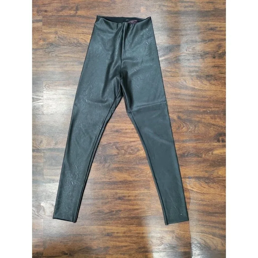 Commando Faux Leather Pull On High Waisted Skinny Leggings Black Women's Small - Picture 2 of 7